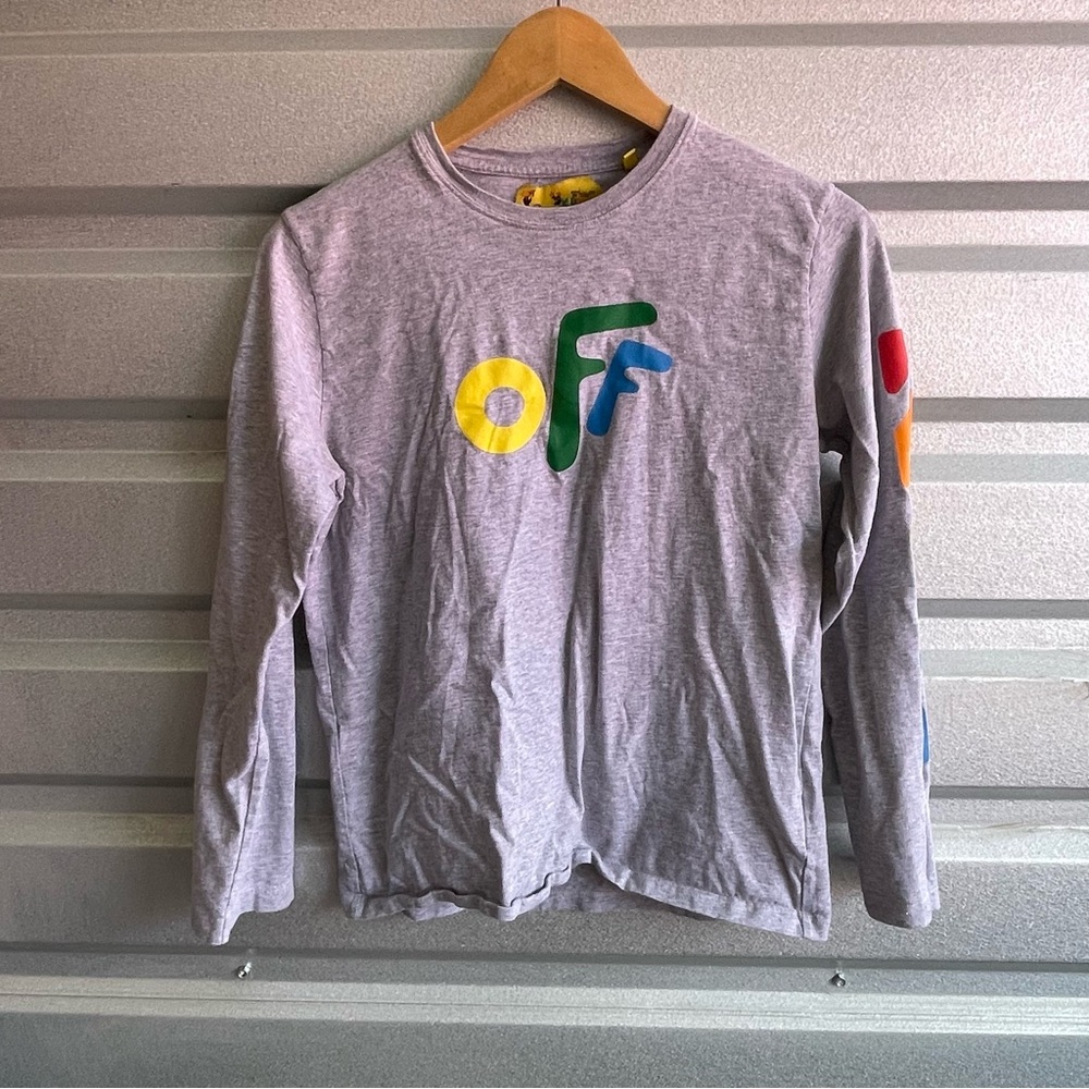 Off white Kids off rounded long sleeve tee grey